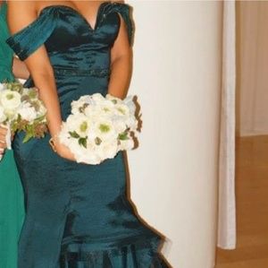 Emerald green evening gown